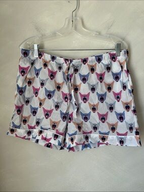 Derek Rose Pyjama shorts women size L yawning cat multicoloured